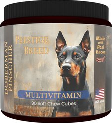 Prestige Breed Doberman Pinscher Multivitamins Digestive Health Bacon Flavored Supplement for Dogs, 90 count