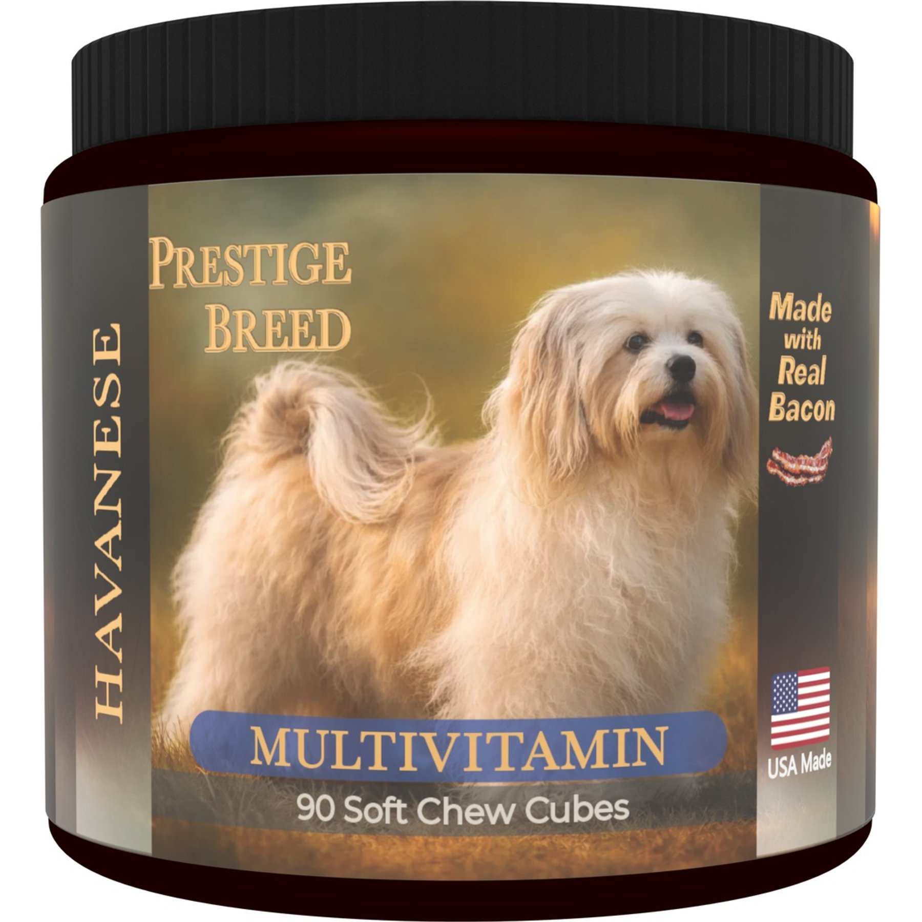 Prestige Breed Havanese Multivitamins Digestive Health Bacon Flavored Supplement for Dogs, 90 count