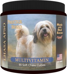 Prestige Breed Lhasa Apso Multivitamins Digestive Health Bacon Flavored Supplement for Dogs, 90 count