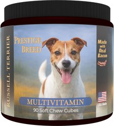 Prestige Breed Russell Terrier Multivitamins Digestive Health Bacon Flavored Supplement for Dogs, 90 count
