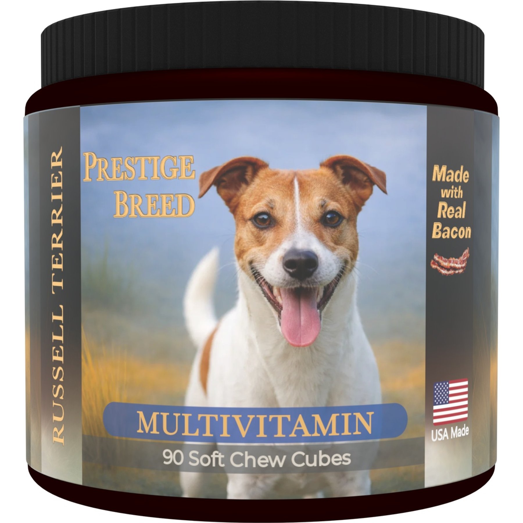 Prestige Breed Russell Terrier Multivitamins Digestive Health Bacon Flavored Supplement for Dogs, 90 count