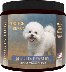 Prestige Breed Bichon Frise Multivitamins Digestive Health Bacon Flavored Supplement for Dogs, 90 count