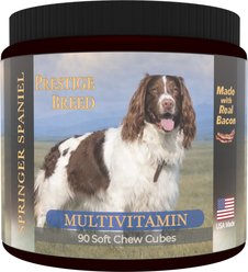 Prestige Breed Springer Spaniel Multivitamins Digestive Health Bacon Flavored Supplement for Dogs, 90 count
