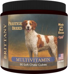 Prestige Breed Brittany Multivitamins Digestive Health Bacon Flavored Supplement for Dogs, 90 count