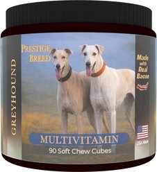 Prestige Breed Greyhound Multivitamins Digestive Health Bacon Flavored Supplement for Dogs, 90 count
