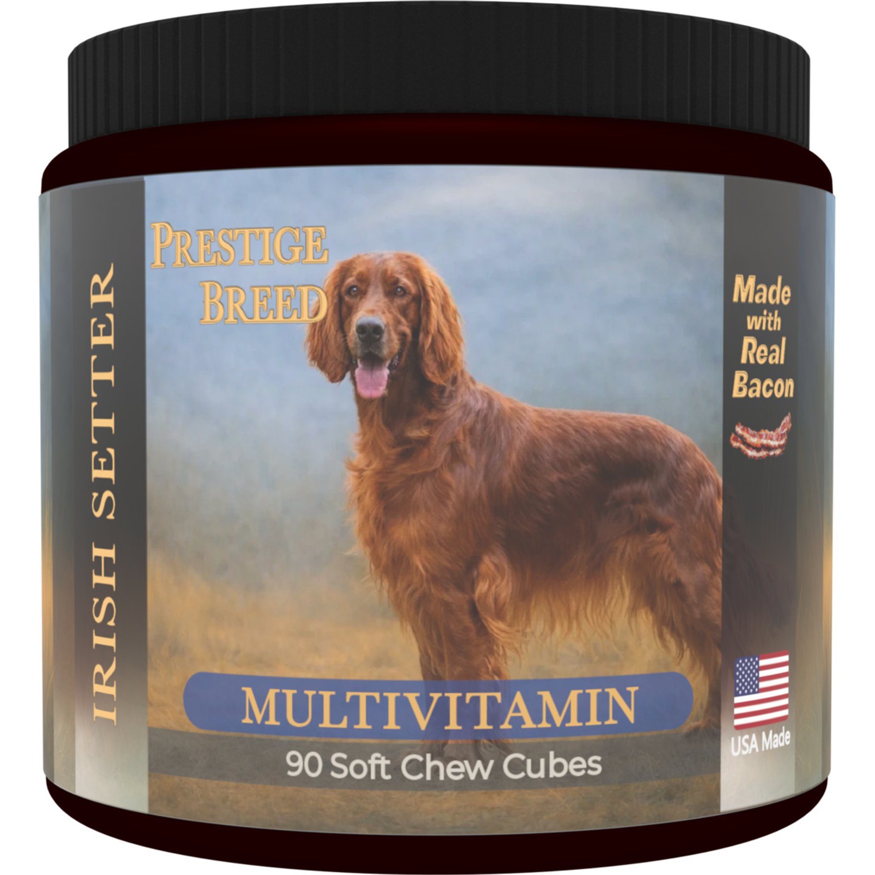 Prestige Breed Irish Setter Multivitamins Digestive Health Bacon Flavored Supplement for Dogs, 90 count