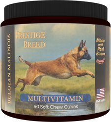 Prestige Breed Belgian Malinois Multivitamins Digestive Health Bacon Flavored Supplement for Dogs, 90 count