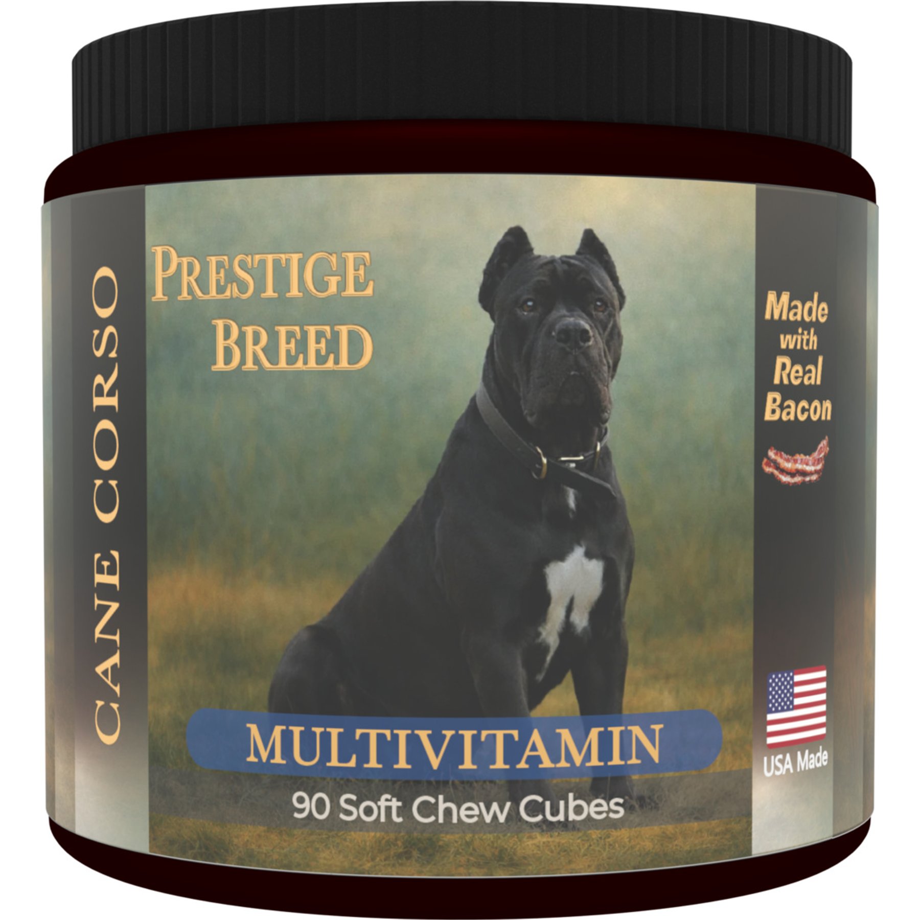Prestige Breed Cane Corso Multivitamins Digestive Health Bacon Flavored Supplement for Dogs, 90 count