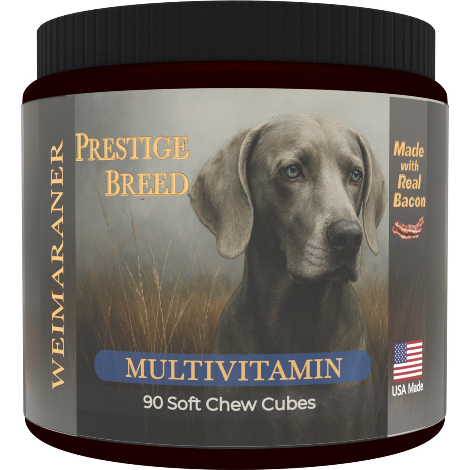 Prestige Breed Weimaraner Multivitamins Digestive Health Bacon Flavored Supplement for Dogs, 90 count
