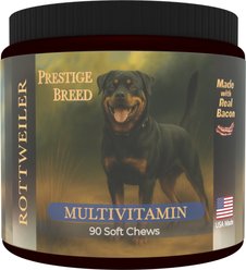 Prestige Breed Rottweiler Multivitamins Digestive Health Bacon Flavored Supplement for Dogs, 90 count