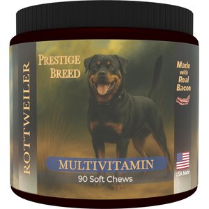 Prestige Breed Rottweiler Multivitamins Digestive Health Bacon Flavored Supplement for Dogs, 90 count
