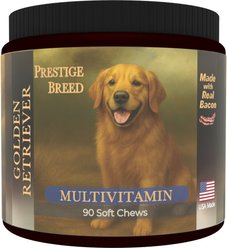 Prestige Breed Golden Retriever Multivitamins Digestive Health Bacon Flavored Supplement for Dogs, 90 count