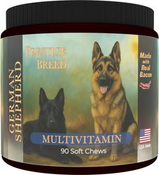 Prestige Breed German Shepherd Multivitamins Digestive Health Bacon Flavored Supplement for Dogs, 90 count