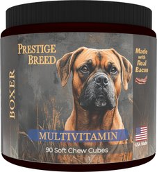 Prestige Breed Boxer Multivitamins Digestive Health Bacon Flavored Supplement for Dogs, 90 count