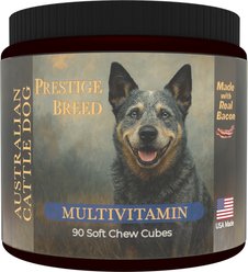Prestige Breed Australian Cattle Dog Multivitamins Digestive Health Bacon Flavored Supplement for Dogs, 90 count
