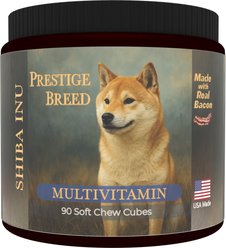 Prestige Breed Shiba Inu Multivitamins Digestive Health Bacon Flavored Supplement for Dogs, 90 count