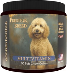 Prestige Breed Goldendoodle Multivitamins Digestive Health Bacon Flavored Supplement for Dogs, 90 count