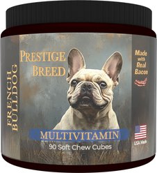 Prestige Breed French Bulldog Multivitamins Digestive Health Bacon Flavored Supplement for Dogs, 90 count