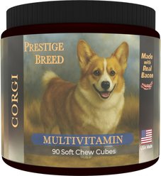 Prestige Breed Corgi Multivitamins Digestive Health Bacon Flavored Supplement for Dogs, 90 count
