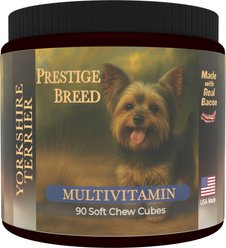 Prestige Breed Yorkie Multivitamins Digestive Health Bacon Flavored Supplement for Dogs, 90 count
