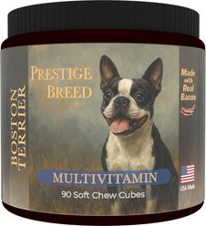 Prestige Breed Boston Terrier Digestive Health Bacon Flavored Supplement for Dogs, 90 count