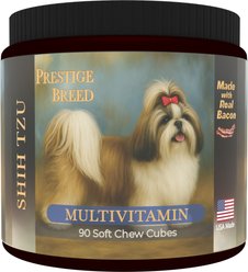 Prestige Breed Shih Tzu Multivitamins Digestive Health Bacon Flavored Supplement for Dogs, 90 count