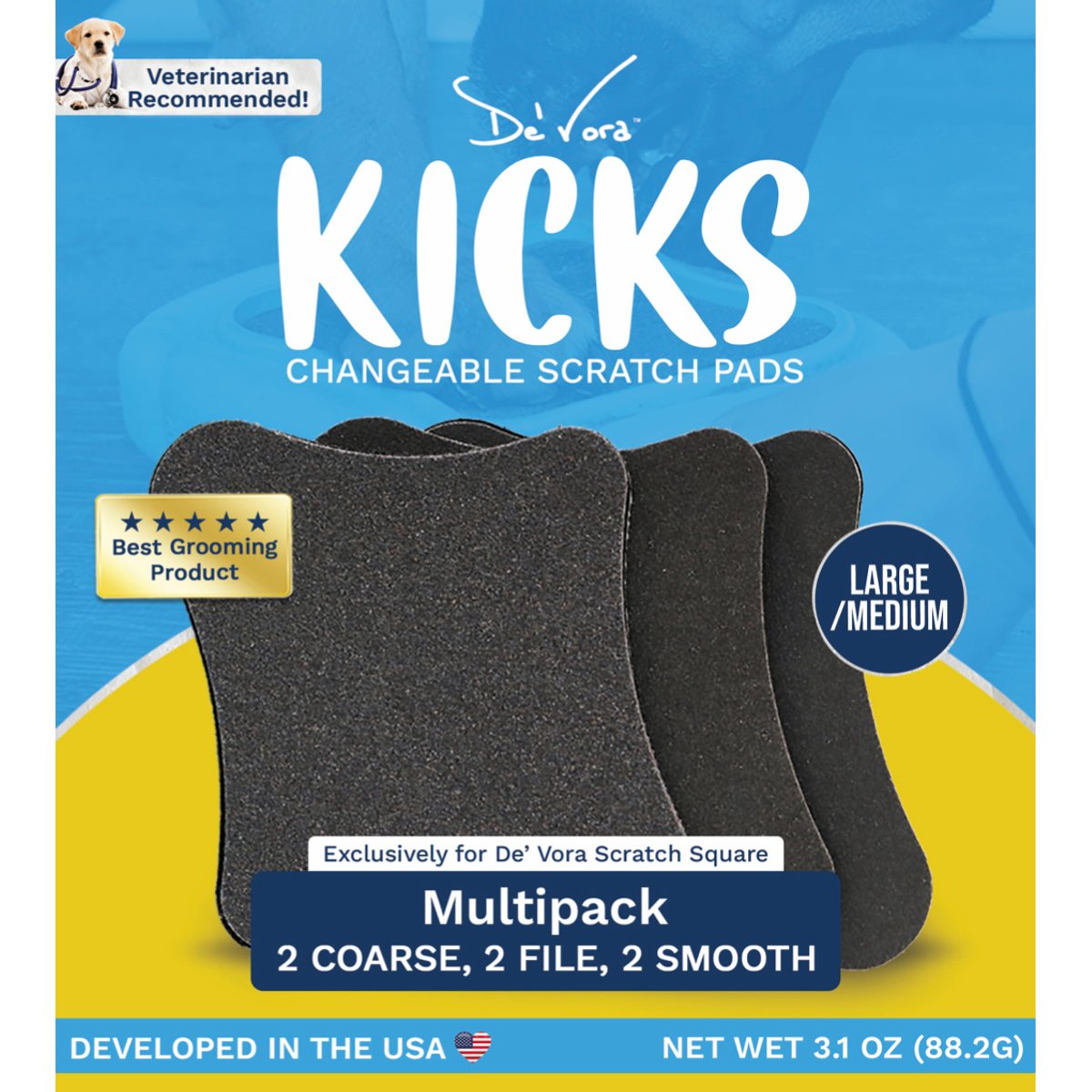 De' Vora Scratch Square Replacement Scratch Pads, Large