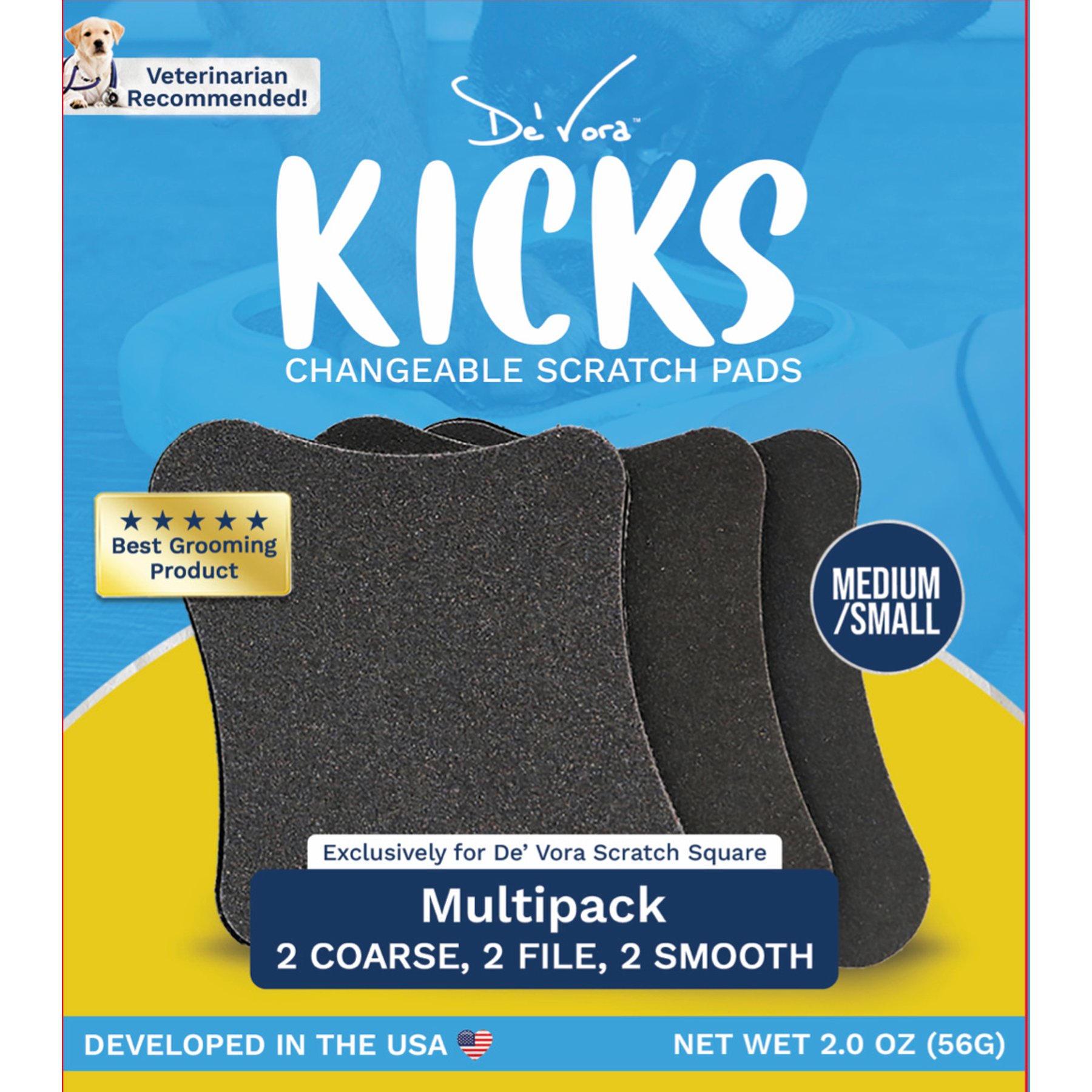 De' Vora Scratch Square Replacement Scratch Pads, Medium