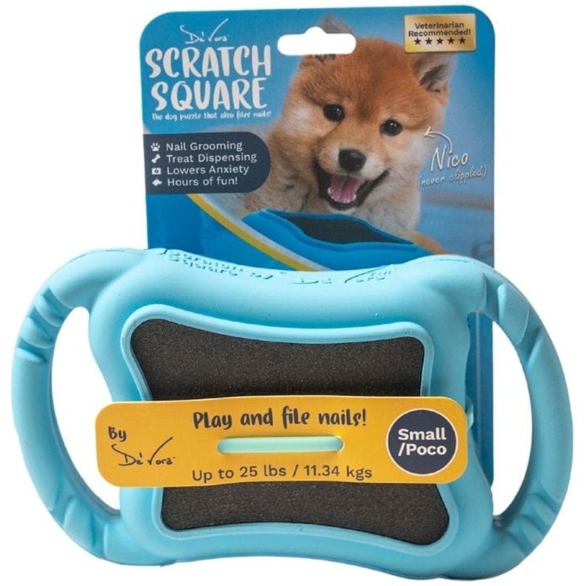 De' Vora Scratch Square Dog Grooming Toy, Small