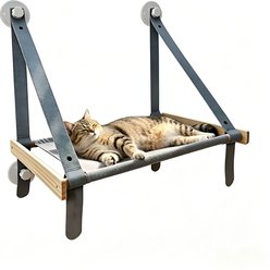 DOPZER Polyster Removable Bed Cat Window Perch with Strong Suction Cup Mount, 19.7 x 15.7 x 15.7-in