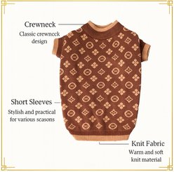 Everything Chic Luxury Soft Knit Designer Outfit Chewy Pawtton Dog Sweater, Large slide 2 of 6