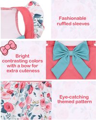 CuteBone Flower Machine Washable Floral Dog Summer Dress, Pink/Blue, Small slide 2 of 8