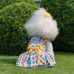 CuteBone Machine Washable Floral Dog Mesh Sundress, Red/Yellow, Medium slide 2 of 8
