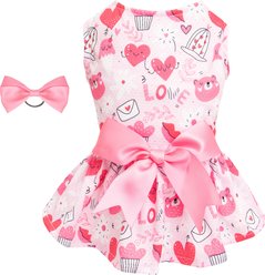 CuteBone Machine Washable Heart Dog Mesh Sundress, Pink, Medium