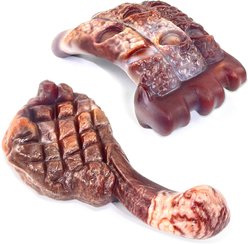 FUUFOME Pork Chop & Steak Chew Dog Toys, 2 count