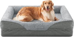Invenho Waterproof Orthopedic Couch Dog Bed with Washable Removable Cover, Grey, 42 x 32 x 6.5-in