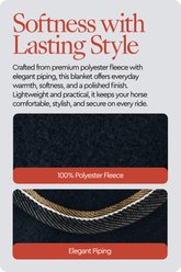Horze Kiel Riding Horse Blanket with Fleece, Dark Navy, 72-in slide 2 of 9