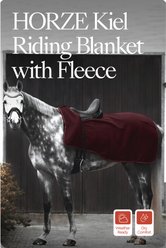 Horze Kiel Riding Horse Blanket with Fleece, Dark Red, 78-in slide 2 of 9