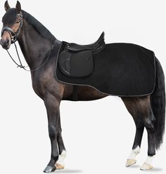 Horze Kiel Riding Horse Blanket with Fleece, Black, 72-in