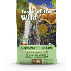 Taste of the Wild Rocky Mountain Roasted Venison & Smoke-Flavored Salmon Grain-Free Dry Cat Food, 14-lb bag