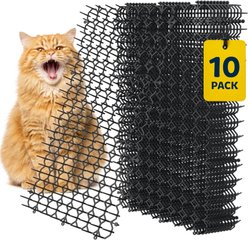 Protecto Scat Deterrent Mat for Dogs & Cats with Spikes, Black, 16 x 12-in, 10 count