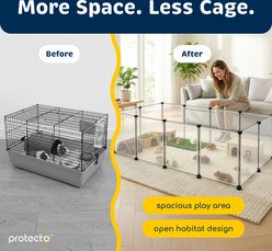 Protecto Small Pet Rabbit, Guinea Pig, Hamster Playpen, Clear, 16 x 12-in, 12 panels slide 2 of 7