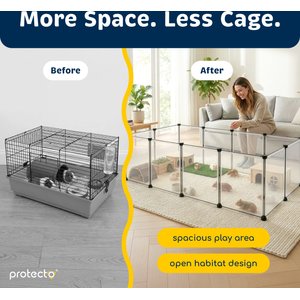 Protecto Small Animal Playpen for Rabbit, Guinea Pig, Hamster, Clear, 18 x 14-in, 12 panels