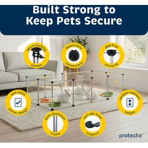 Protecto Small Animal Playpen for Rabbit, Guinea Pig, Hamster, Clear, 18 x 14-in, 12 panels