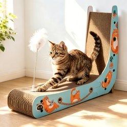 Coziwow L-Shaped Cat Scratcher Toy, Blue