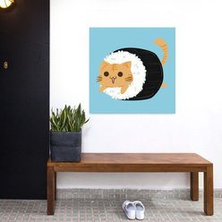 Trend Board Life Sushi Cat Exclusive Canvas Wall Art Pet Gift Decor, Multicolor, 32 x 32-in slide 2 of 9
