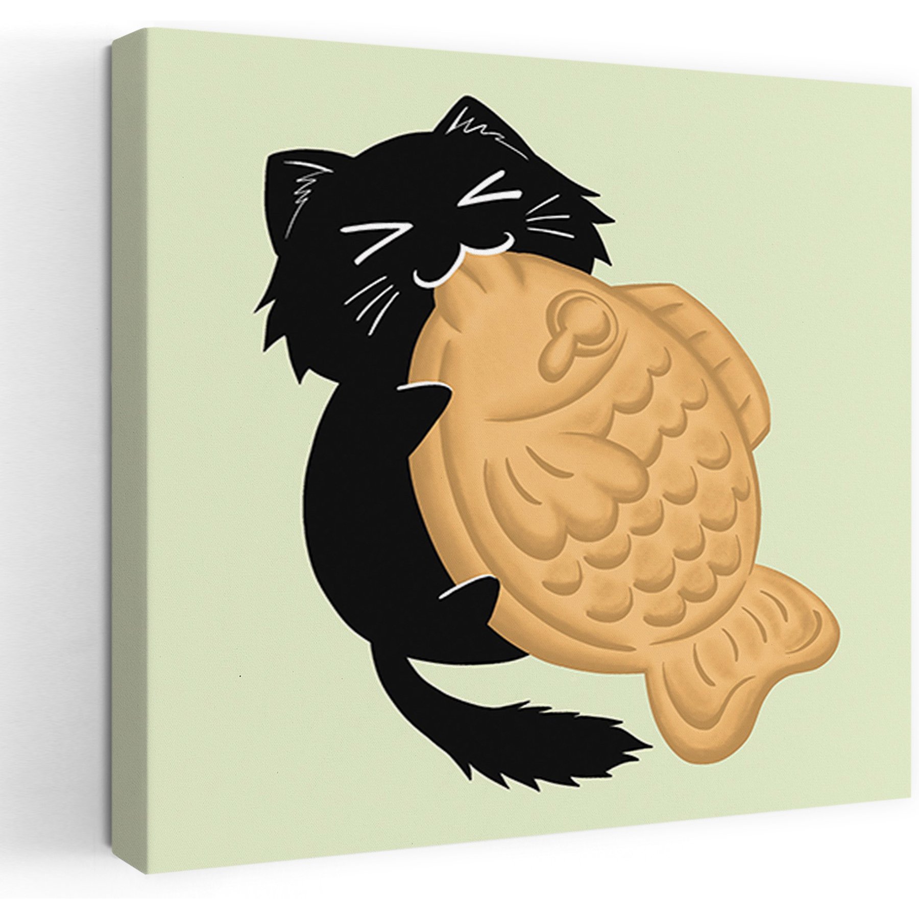 Trend Board Life Cocoa Eating Taiyaki Exclusive Canvas Wall Art Pet Gift Decor, Multicolor, 18 x 18-in