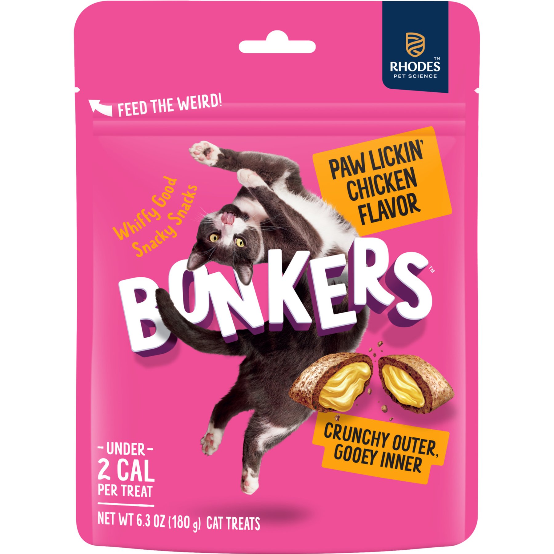 BONKERS Bites Chicken Flavor Crunchy & Soft Cat Treats, 36-oz bundle