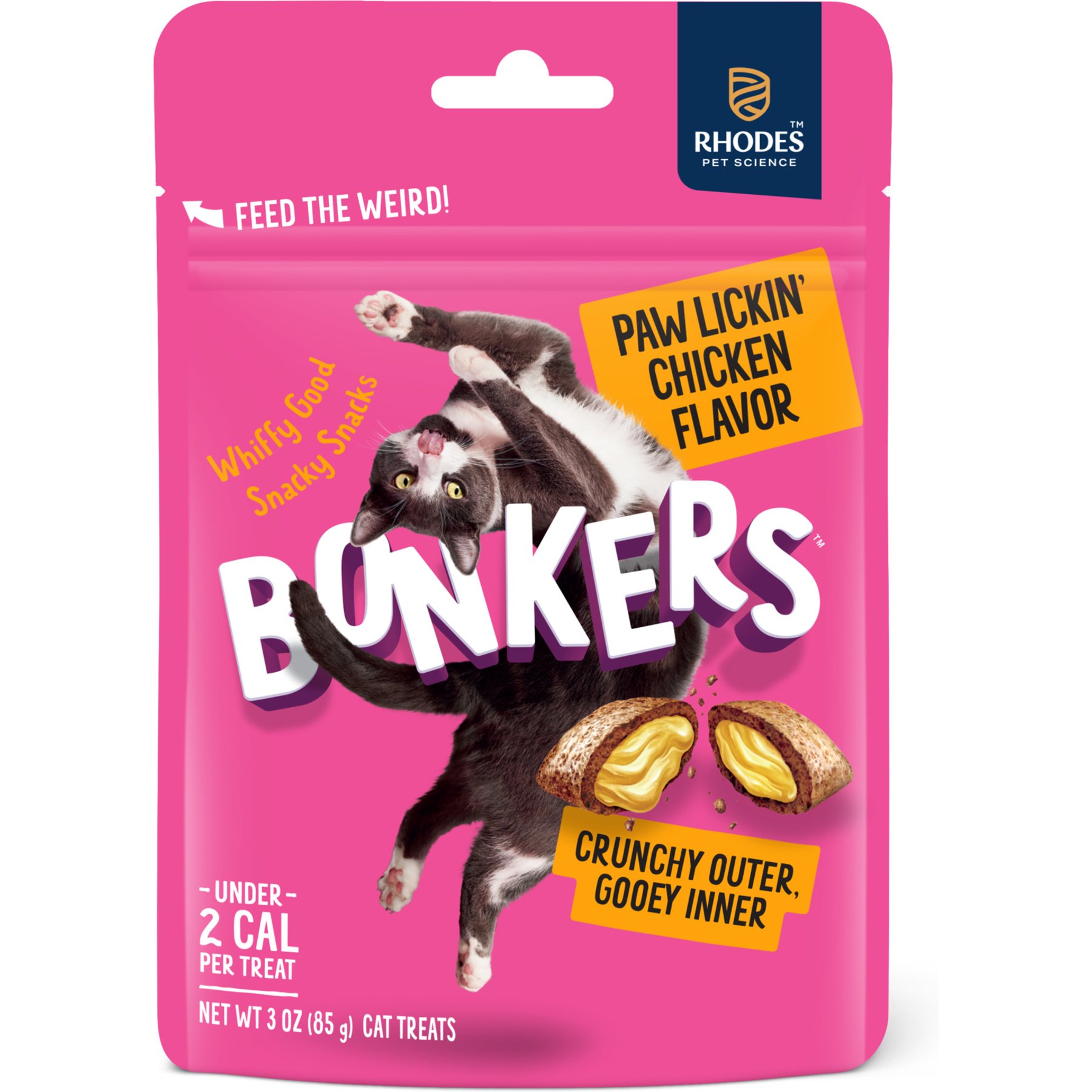 BONKERS Bites Chicken Flavor Crunchy & Soft Cat Treats, 3-oz bag