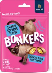 BONKERS Bites Salmon Flavor Crunchy & Soft Cat Treats, 3-oz bag